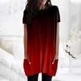 thumbnail image 4 of Jamsmile Women Tshirts Long Tops Summer Loose Pullovers Round Neck T-Shirts Short Sleeve Tunic Tee Shirt With Pockets Tops, 4 of 5