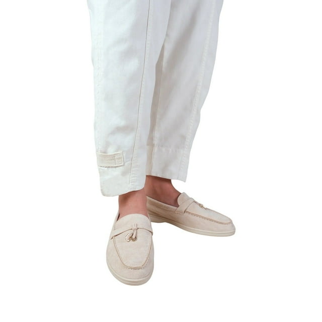 Where's That From Womens Pegasus Charm Faux Suede Slip-on Wide Loafers