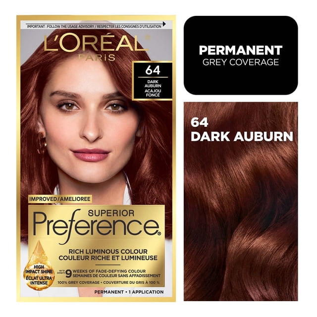 L'Oreal Paris Superior Preference Permanent Hair Color, Oil-in-Gel, Dark Auburn, 1 unit