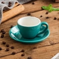thumbnail image 3 of Colorful Ceramic Espresso Cup Set - 75ml Coffee Mugs Tea Cup Suacer Set Ideal for Home and Cafe Use, 3 of 5