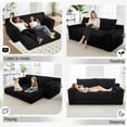 thumbnail image 6 of QuzyAor 70" Corduroy Convertible Loveseat Sofa, 2-in-1 Cloud Sleeper Couch with Memory Foam, Folding Boneless Love Seat for Living Room, Apartment, Black, 6 of 12