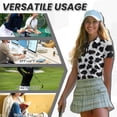 thumbnail image 6 of Garronmavis Zip Golf Shirt for Women Casual Short Sleeve Tennis Shirts Collar Workout Athletic Shirts Womens Animal Print Golf Shirt, Cow Prints, Size S, 6 of 7