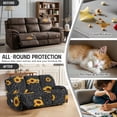 thumbnail image 5 of Xoenoiee Black Leopard Sunflower Print Recliner Cover, 8-Pieces Stretch Reclining Couch Covers with Pockets Reclining Sofa Slipcovers 3 Seater Soft Washable Furniture Protector for Dogs Cats, 5 of 7
