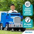 thumbnail image 5 of Kid Trax Semi-Truck and Trailer Ride-On Toy, Blue, 5 of 8