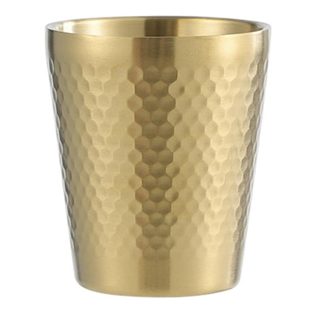 Taza de bebida de taza de cerveza de pared doble portátil de acero Dorado C
