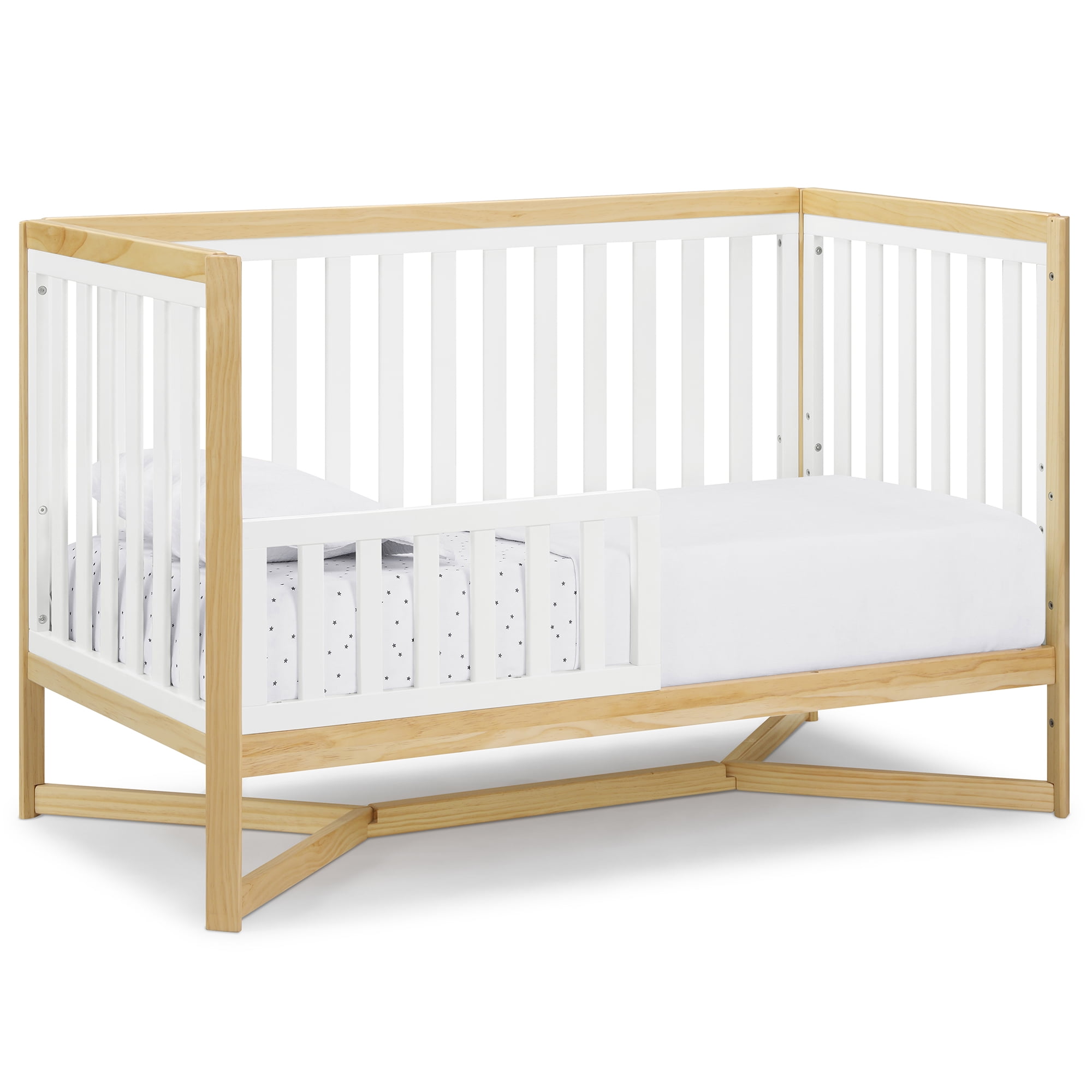 Delta Children Tribeca 4-in-1 Convertible Baby Crib, Greenguard Gold Certified, Bianca White w/Natural