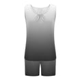 thumbnail image 4 of Roncen Women's Ombre Sleeveless Round-Neck Ruffle Tank Top & Shorts 2-Piece Set - Casual Summer Outfit with Elastic Waist & Breathable Fabric, 4 of 5
