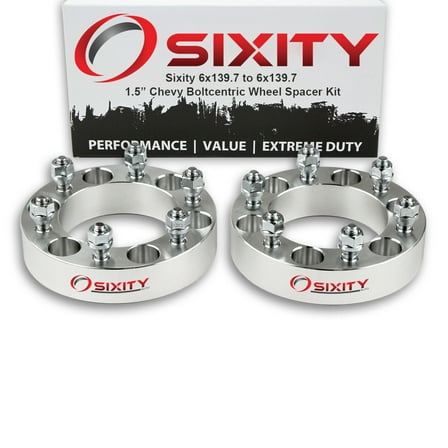 Sixity Auto 2 pc 1.5" 6x139.7 Wheel Spacers compatible with Chevy Colorado M12x1.5mm 1.25in Studs Lugs