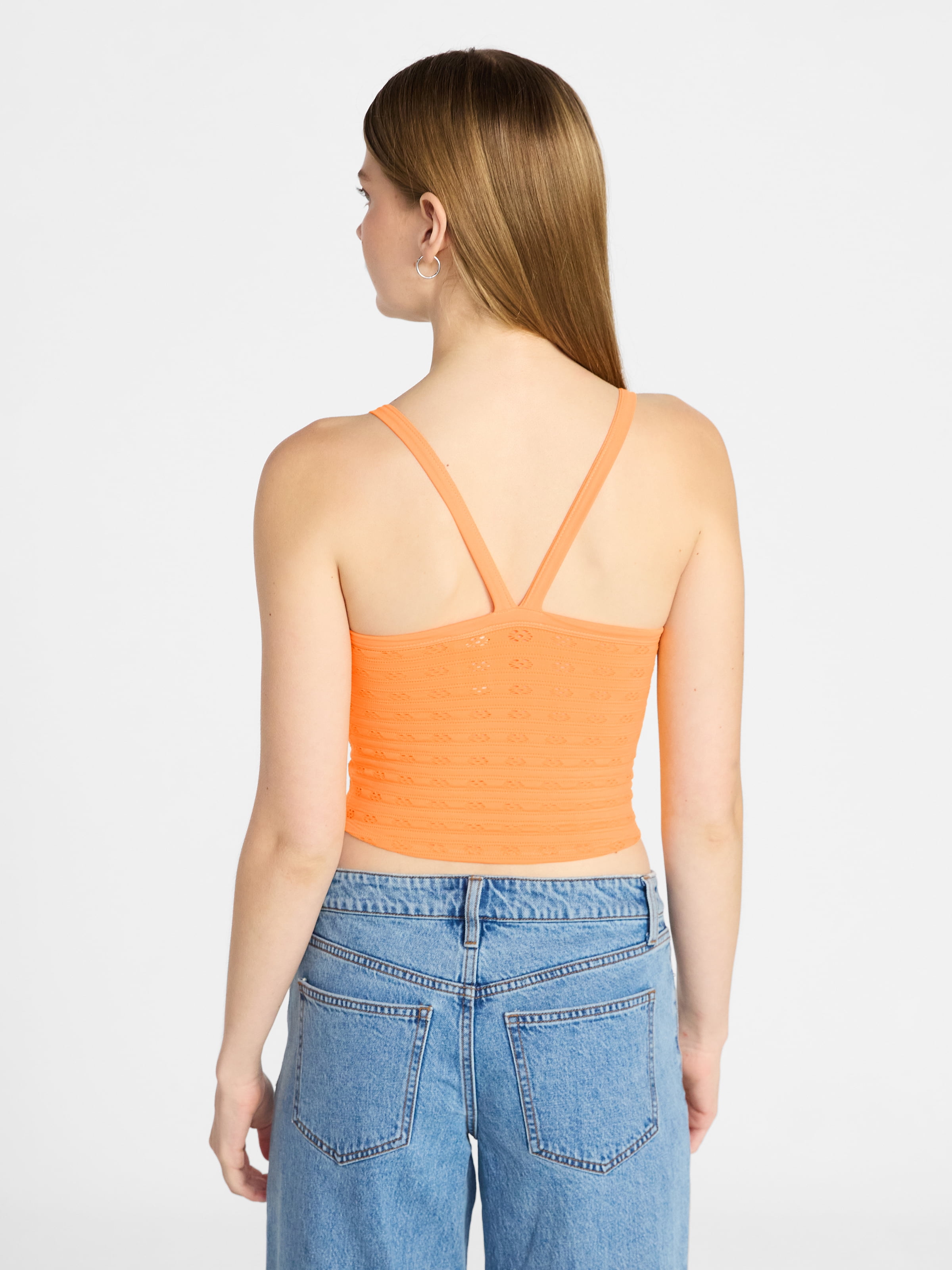 No Boundaries Cropped Textured Stitch Tank Top, Women's XXS-XXL