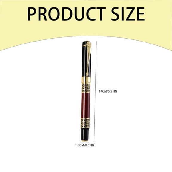 Clearance Under $0.89! 1PC Chinese Style Wood Grain Fountain Pen, Classic Writing Pen with Ink Converter, Metal, for Office & Home, Red, One Size
