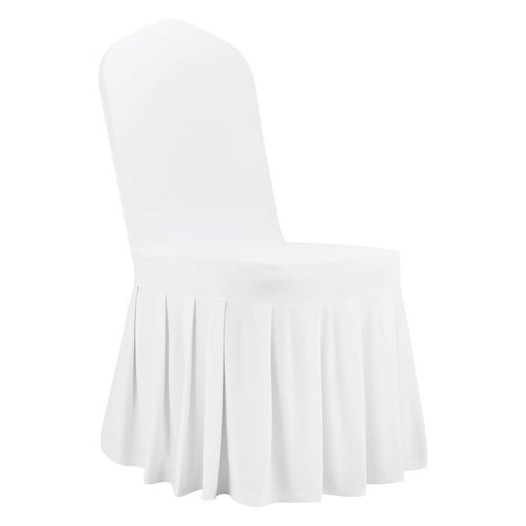 KFFKFF 30 Pcs White Chair Covers, Polyester Spandex Stretch Slipcovers for Weddings, Parties, Dining, and Banquets, Suitable for Chairs Measuring up to 20.08 x 17.72 x 37.4 Inches