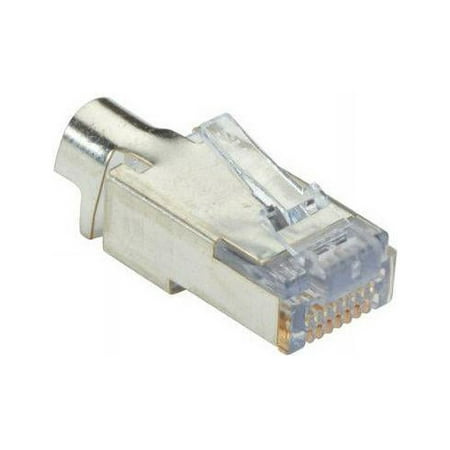 UPC: 0822088064206 | Black Box C6EZSP-100PAK Black Box Shielded CAT6 EZ-RJ45 Modular Plugs  100-Pack – 100 Pack – 1 x RJ-45 Male
