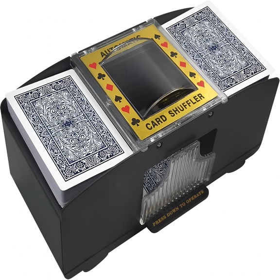 CYFW Automatic Card Shuffler, 1-2 Deck Battery-Operated Electric Poker Card Shuffler Machine, for Playing Cards/UNO