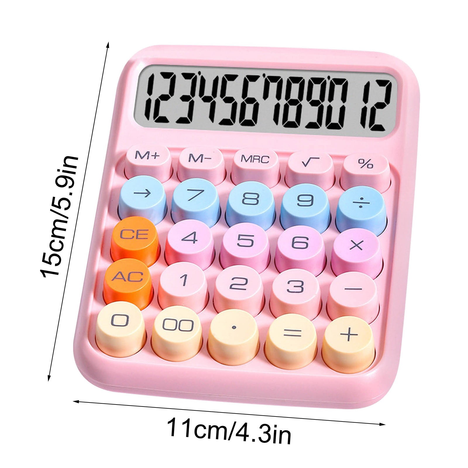 2pcs Standard 12 Digit Calculator with Large LCD Display and Big Buttons - Office Accessories for Women, School, Home, Business(You need to bring a 7th battery by yourself) B