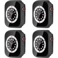thumbnail image 1 of 4 Pack Case Compatible with Apple Watch Series 6/5/4/SE 44mm, Built-in Tempered Glass Screen Protector, Hard PC Bumper Scratch Resistant Full Protective Touch Sensitive iWatch 44mm Cover, 1 of 5