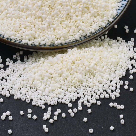 MIYUKI Delica Beads Cylinder Japanese Seed Beads 11/0 (DB0352) Matte Opaque Cream 1.3x1.6mm Hole: 0.8mm about 2000pcs/10g
