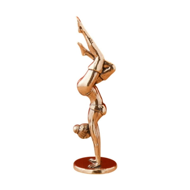 Estatua de Pose de niña, escultura de señora, arte abstracto divertido, adorno de latón para niña, estatuilla para chimenea, mesa de fiesta
