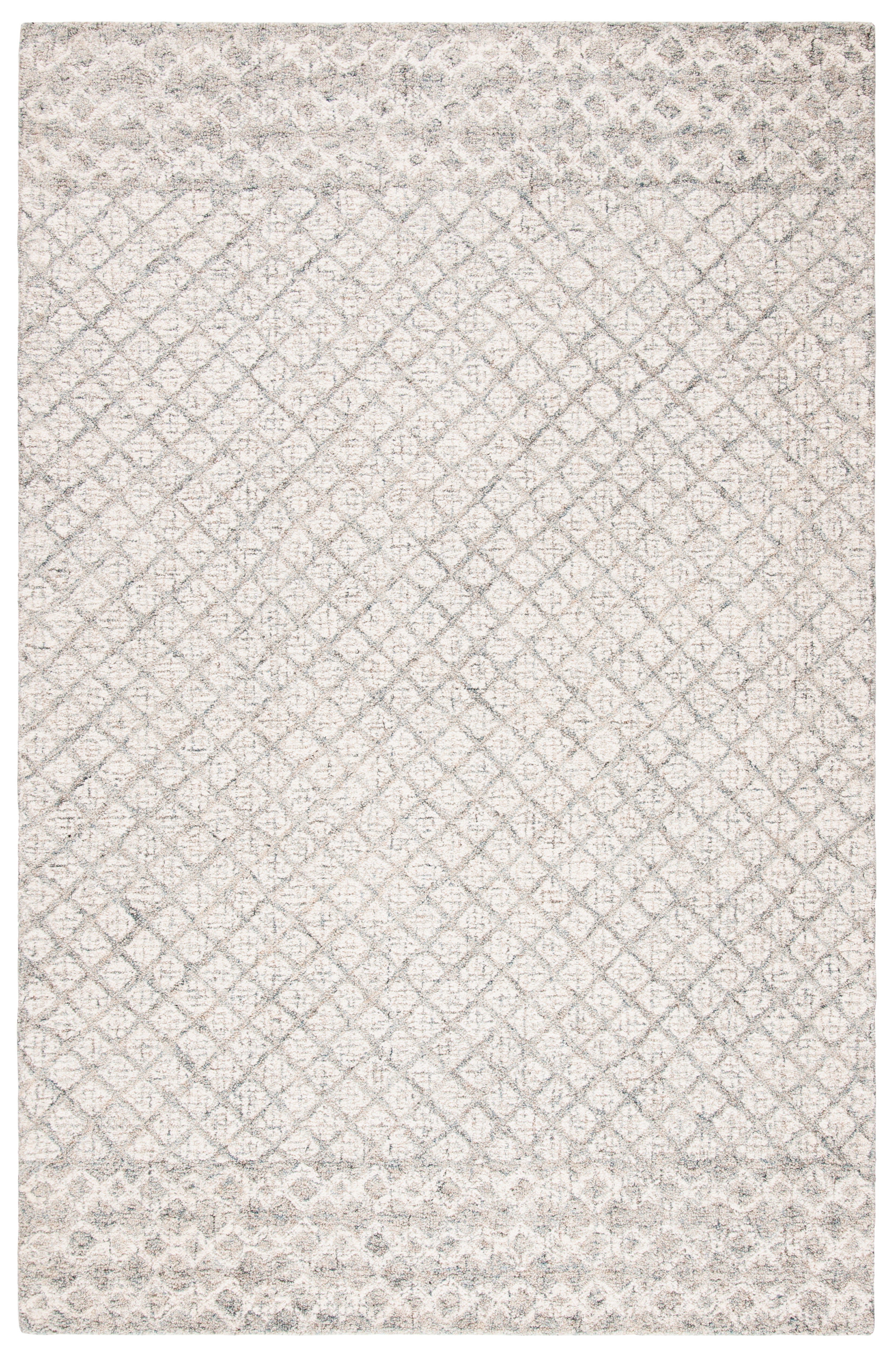 SAFAVIEH Abstract Ryder Abstract Wool Area Rug, Ivory/Gray, 5' x 7'6"