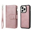 thumbnail image 3 of Allytech Detachable Wallet Case for Apple iPhone 15 Pro, Vintage PU Leather Folio Flip Wallet Case Multiple Cards Slots Kickstand Shockproof Protective Phone Case for iPhone 15 Pro - Rosegold, 3 of 17