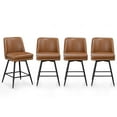 thumbnail image 3 of Zimtown Modern Bar Stools Set of 2, Swivel Barstool Counter Height Bar Chair, Kitchen Island Barstool 2 Pack, Light Brown, 3 of 8
