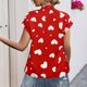 thumbnail image 4 of Fiudx Ofertas de La Semana Blusa de Manga Corta con Cuello En V y Estampado Cómodo Informal para Mujer a La Moda, 4 of 7