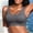 Gray, variant on iHPH7 High Impact Sports Bra Wirefree Padded Breathable Full Coverage High Support Workout Yoga Gym Activewear Athletic Crop Top Black One Size