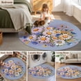 thumbnail image 5 of Round Area Rug 3.3 Ft, Watercolor Flowers Washable Non-Slip Circle Carpet for Living Room/Bedroom, Farmhouse Spring Botanical Daisy Plants Low-Profile Small Kitchen Mats Collection Rugs for Indoor, 5 of 7
