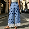 thumbnail image 6 of Elvqul Womens Polka Dot Pants Elastic Waist Versatile Sweatpants with Pockets Winter Bottoms for Juniors Wide Leg, 6 of 8