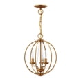 thumbnail image 3 of 40913-48 Livex Lighting Arabella - 3 Light Globe Convertible Mini Chandelier In Shabby Chic Style-15.5 Inches Tall and 12 Inches Wide-Antique Gold, 3 of 12