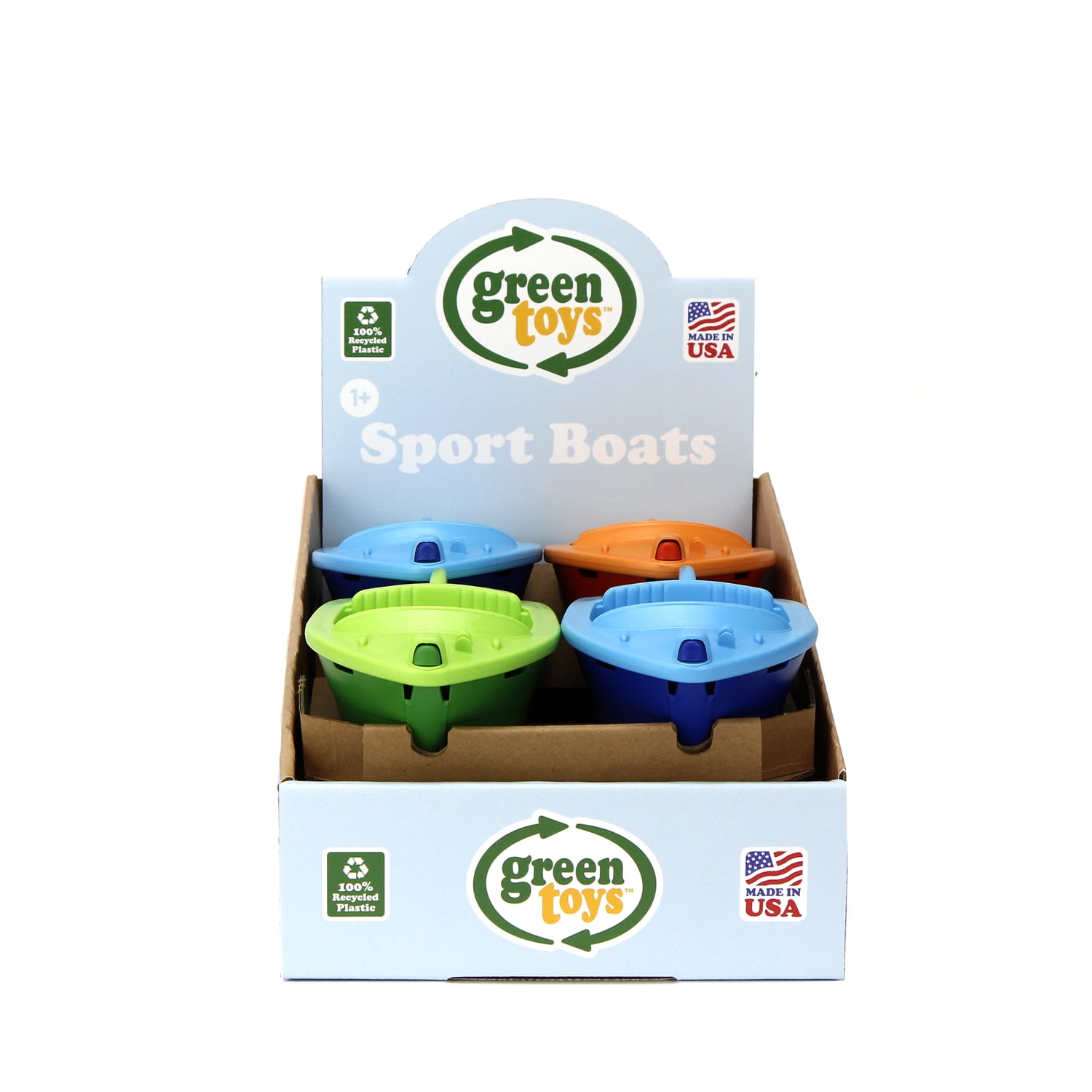 (3 pack) Green Toys Sport Boat Bath Toy, for Baby/Toddler, Made from 100% Recycled Plastic for Children 6 mo+
