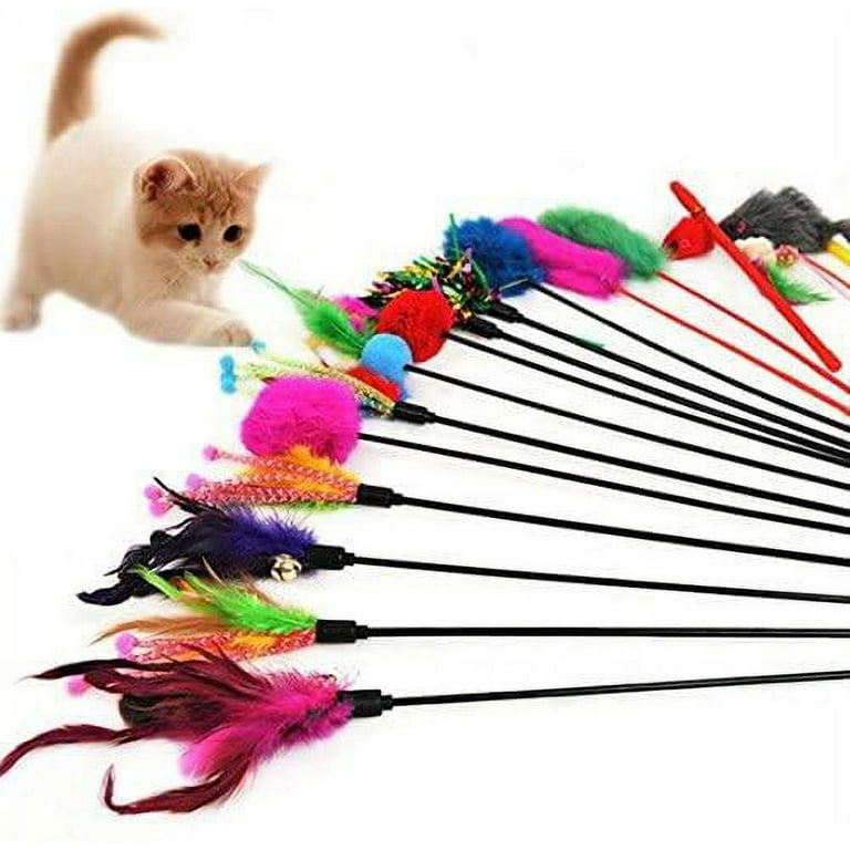 Interactive Cat Feather Toys funny Cat Stick Swinging Self hey Artifact Cat Toy cat Toys for Indoor Cats Kitten Play Chase Exercise