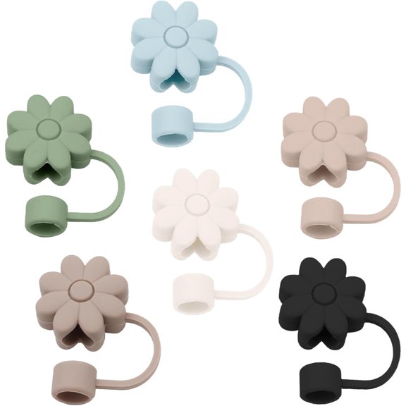 Silicone Straw Covers Toppers for Cups 30&40 Oz Tumbler Accessories -Flower Straw Caps Dust-Proof -Reusable Straws Tips Protectors for Cup 10mm 0.4in