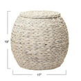 thumbnail image 2 of Household Essentials Handwoven Water Hyacinth Barrel Wicker Storage Basket Side Table, Cream Finish, 2 of 11
