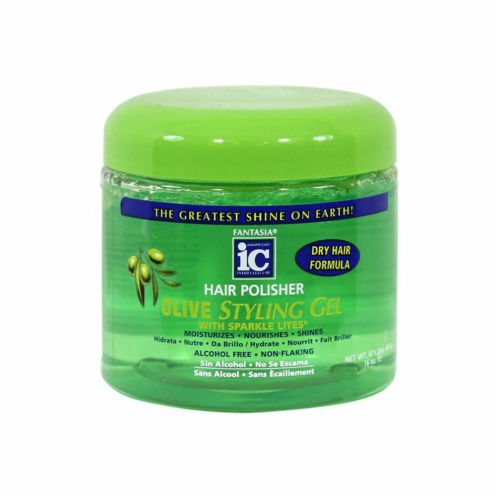 Fantasia IC Hair Polisher Olive Styling Gel for Dry Hair, 20 Oz -  