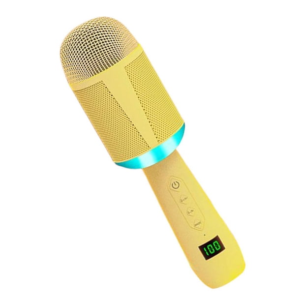 Micrófono de con Micrófono para grabación en hogar Regalos para y adultos al - AMARILLO CUTICAT micrófono karaoke