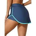 thumbnail image 2 of Charmo Womens Swim Skirt with Built-in Shorts V Slit Sporty Swimsuit Bottom, 2 of 7