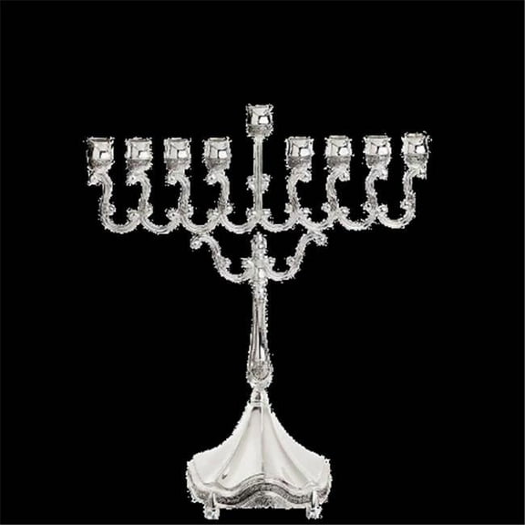 Nua Collection 59003 Small Silver Plated Menorah  8.5 in.