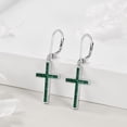 thumbnail image 2 of MYSTICPOEM Cross Earrings Sterling Silver Dangle Drop Leverback Cross Earrings Religion Jewelry Christians Gifts for Women Men, 2 of 6