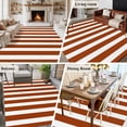 thumbnail image 6 of Burnt Orange Stripe Large Area Rugs for Bedroom Living Room, Soft Non Slip Carpet Bedside Rug, Farmhouse Striped Abstract Art Rectangular Floor Cover Kitchen Accent Rug 6'x9' for Dining Room/Office, 6 of 9