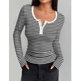 thumbnail image 3 of Zeagoo Women's T Shirt Long Sleeve Casual Square Neck Tops Slim Fit Rib Knit Basic Tee Spring Summer Clothes, 3 of 6