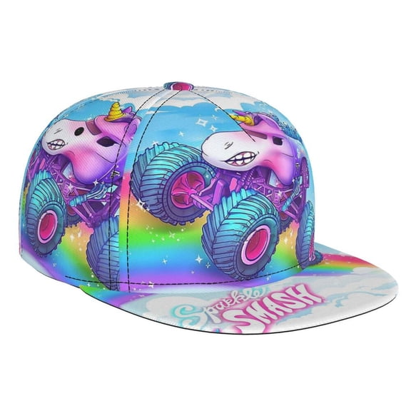 Monster Sparkle Smash Trucks Adjustable Brim Bill Baseball Cap Adjustable Snapback Hat Hip Hop Cap Dad Hat Men Women