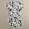 thumbnail image 3 of Summer Lounge Sets for Women Casual Cute Print Crewneck Short Sleeve T Shirts and Shorts Set 2 Piece Outfits Pajamas, 3 of 6