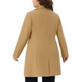 thumbnail image 4 of Agnes Orinda Women's Plus Size Winter Coats Notch Lapel Single Breasted Jacket Trendy Dressy Mid Length Pea Coat with Pocket 2025 2X Camel, 4 of 7