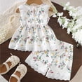 thumbnail image 4 of kpoplk Newborn Baby Girl Summer Clothes Infant Girl Outfits Sleeveless Ruffle Top Girls Bloomers Shorts Set 0 3 6 12 18 24 36 Month Size 3-4 Years,White, 4 of 7