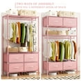 thumbnail image 5 of 71" H Clothes Rack with Fabric Drawers, Freestanding Garment Rack with Metal Wire Shelf, Pink, 5 of 8
