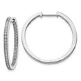 thumbnail image 2 of 14K White Gold Polished Diamond In and Out Hinged Hoop Earrings (0.34Ct), 2 of 3