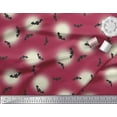 thumbnail image 3 of Soimoi Moss Georgette Fabric Moon & Bat Halloween Print Fabric by The Yard 42 Inch Wide, 3 of 3