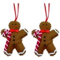 thumbnail image 3 of Gingerbread Ornaments - Set of 2 Gingerbread Men Christmas Tree Decor Brown Holiday, 3 of 4