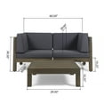 thumbnail image 6 of GDF Studio Cascada Outdoor Modular Acacia Wood Loveseat and Table Set, Gray and Dark Gray, 6 of 9