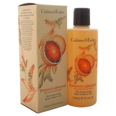 Crabtree & Evelyn Tarocco Orange Eucalyptus & Sage Skin Invigorating Bath & Shower Gel, 8.5